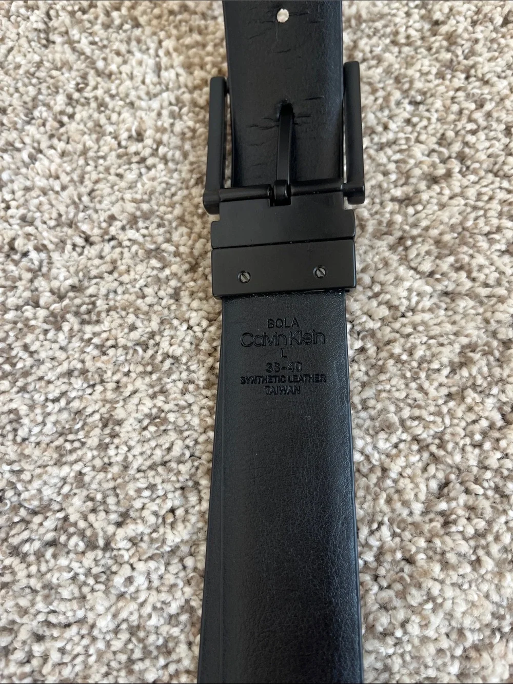 Calvin Klein Black and Gray Bola  Leather Men's Belt 38/40